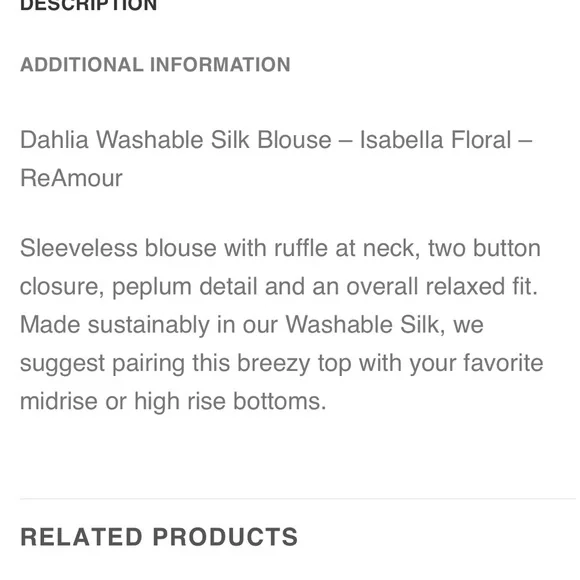 Amour Vert Dahlia Washable Silk Blouse - Picture 5 of 5